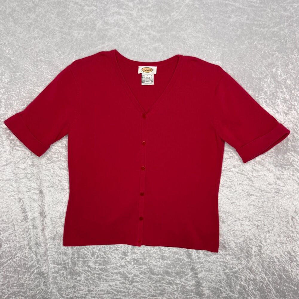Talbots 100% Cotton Short Sleeve Cardigan - Women's Small